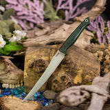 Custom Swordfish - Green Matrix Micarta - Green Glow Liners - Black Pins