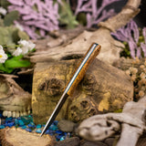 Custom Artemis EDC - Black Ash Burl - Blue Glow Liners - Mosaic Pins