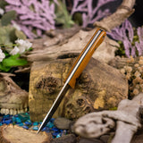 Artemis Hunter - Sandstone Burlap - Black Canvas Micarta Liners - Brass Pins