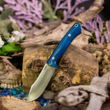 Artemis Trapper - Blue Burlap - Natural Canvas Liners - Mosaic Pins