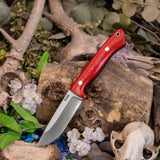 Artemis Hunter - Red Linen Micarta - Thick Black Linen Liners - Aluminum Pins