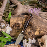 Mini Canadian - Black and Natural Canvas Micarta - Aluminum Pins