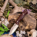 Dingo - Maroon Linen Micarta - Natural Canvas Liners - Mosaic Pins