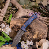 Watchdog - Denim Linen Micarta - Natural Canvas Liners - Natural Pins
