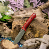 Mini Trapper - Crosscut Red Linen - Black Pins
