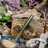 Prototype Mini Ranch Hand - Teal Maple Burl - Natural Canvas Liners - Butterscotch Pins