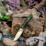 Prototype Mini Ranch Hand - Teal Maple Burl - Natural Canvas Liners - Butterscotch Pins