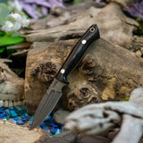 Mini Hoplite - Black Matrix Micarta - Tan G10 Liners - Aluminum Pins