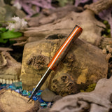 Venator EDC - Orange and Black Curly Maple - Orange Liners - Black Pins