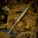 Fennec - Gold Elder Burl - Blue Glow in the Dark Liners - Mosaic Pins