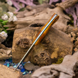 Fennec - Gold Elder Burl - Blue Glow in the Dark Liners - Mosaic Pins