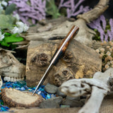 Messenger - Thuya Burl with Black Canvas Bolster - Natural Canvas Liners and Spacer - Mosaic Pins