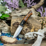 Messenger - Thuya Burl with Black Canvas Bolster - Natural Canvas Liners and Spacer - Mosaic Pins