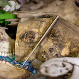Sliver - mottled tan linen - aluminum pins