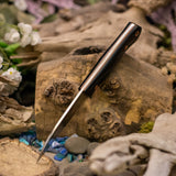 Custom Seax - Black Canvas Micarta - Natural Canvas Liners - Copper Pins