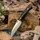 Custom Seax - Black Canvas Micarta - Natural Canvas Liners - Copper Pins