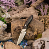 Carter - Crosscut Black Canvas Micarta - Aluminum Pins