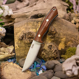 Messenger - Natural Linen Micarta - Grey and Blue Denim Liners - Brass Pins