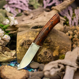 Artemis (x-ray) desert ironwood burl - red glow pinstripes - titanium liners