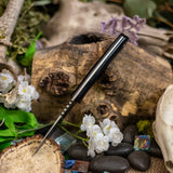 Mini Hoplite - NIghtshade Richlite - Black Canvas Micarta - Black Pins