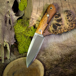 Gnome - Spalted Maple - black canvas micarta liners - mosaic pins
