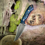 Catalyst - Blue Poplar Burl- Natural Canvas Micarta Liners - Mosaic pins