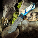 Custom Cerberus - Mammoth Tusk - Carbon Fiber Bolster - Teal Pin Stripes - Mosaic Pins