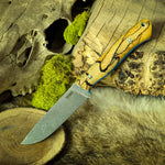 Prototype Serval - Spalted Tamarind - Blue Glow Liners - Mosaic pins