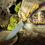Prototype Serval - Spalted Tamarind - Blue Glow Liners - Mosaic pins
