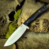 Arctic Hunter - Nyx Burlap- Black Canvas Micarta Liners - Blue Glow Pinstripe - Mosaic Pins