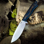 Arctic Hunter - Nyx Burlap- Black Canvas Micarta Liners - Blue Glow Pinstripe - Mosaic Pins