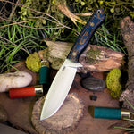 Arctic Hunter - Nyx Burlap- Black Canvas Micarta Liners - Blue Glow Pinstripe - Mosaic Pins
