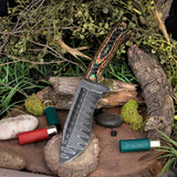 Fenrir - Bulldog Damascus - Red Glow Carbon Fiber - Black Liners - Mosaic Pins and Lanyard tube