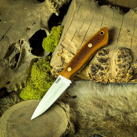 Feather - Vintage canvas micarta - Natural canvas micarta liners - brass pins