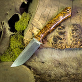 Custom Artemis EDC - Black Ash Burl - Black canvas Micarta Liners - Mosaic pins