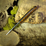 Custom Artemis EDC - Black Ash Burl - Black canvas Micarta Liners - Mosaic pins