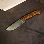 Custom Artemis EDC - Black Ash Burl - Black canvas Micarta Liners - Mosaic pins