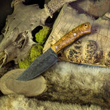 Drifter - Black ash burl - Vintage Chocolate Paper Micarta Liners - Mosaic Pins