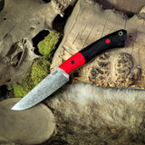 Forged hunter - Black Canvas with Red g10 bolster - natural canvas liners - Color swap pins