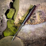 Loveless style small hunter - maroon Linen Micarta - black canvas micarta liners - mosaic pins