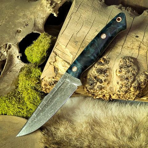 Harpoon Hunter - Blue Poplar Burl - Black Liners - Mosaic pins