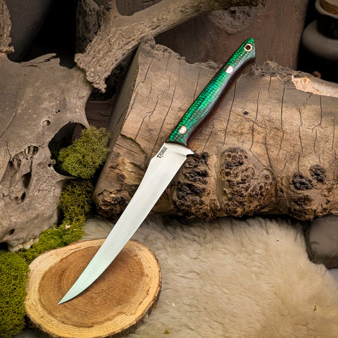 Swordfish - Abalone Micarta - Natural canvas liners - mosaic pins