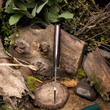 Mini Trapper - Stacked Leather - Black Canvas Micarta liners - Mosaic Pins