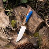 Gambler - Hybrid maple Burl - Blue Liners - mosaic pins