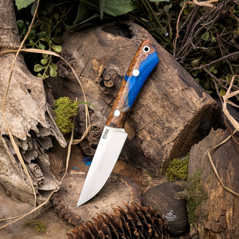 Gambler - Hybrid maple Burl - Blue Liners - mosaic pins