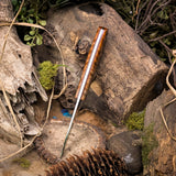 Prototype Starling - Dark Curly Maple - Natural canvas micarta liners - brass pins