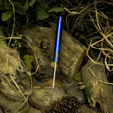 Polaris - Blue Liberty Wood - Russian Lavender Spacer - Copper weave bolster - mosaic pins