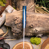 Gyuto - Voodoo Resin - Blue Glow and Black canvas liners - mosaic pins