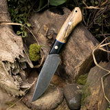 Custom mongoose - Spalted maple - black linen bolster - blue liners - mosaic pins