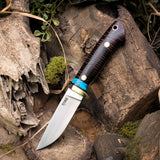 Prototype Mini Raccoon River Hunter - Stacked leather - Black canvas Liners - mosaic pins